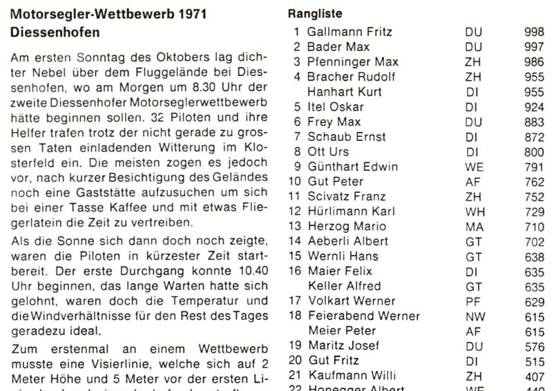 Motorsegler-Wettbewerb 1971
Diessenhofen