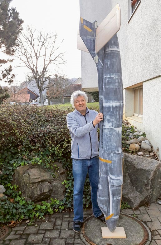 Der aus 18 3D-Druckteilen montierte Rumpf wird zum Urmodell.