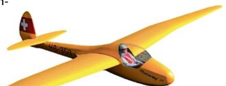 Moswey III glider model.