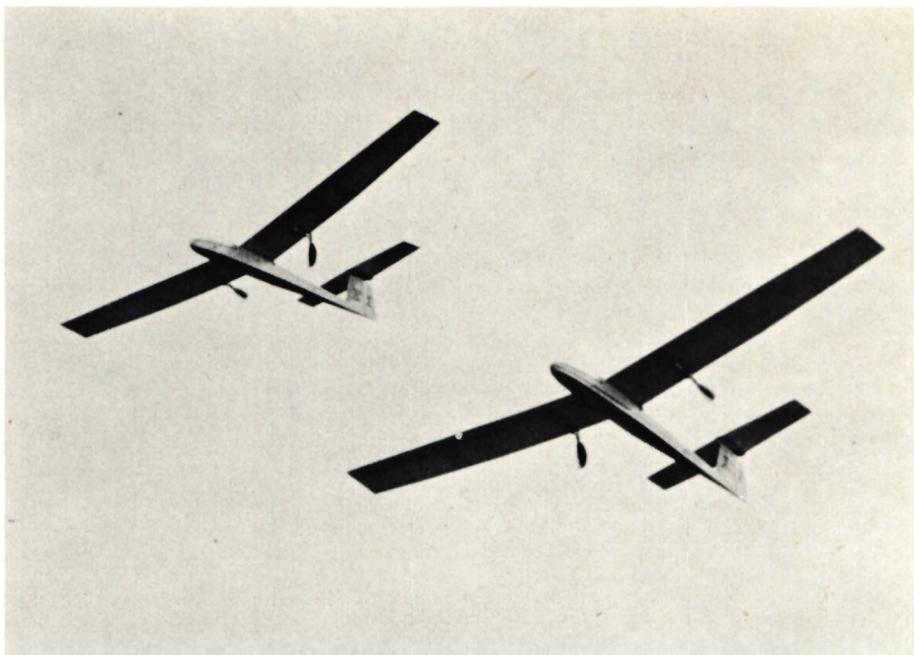 Verbandsflug von zwei E-1 von Multiplex. Konstrukteur und Pilot Helmut Schenk, Pforzheim